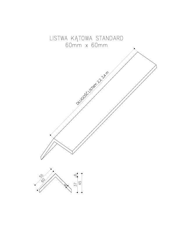 Listwa Kompozytowa Kątowa Standard/3D Antracyt – dł. 2,4 m