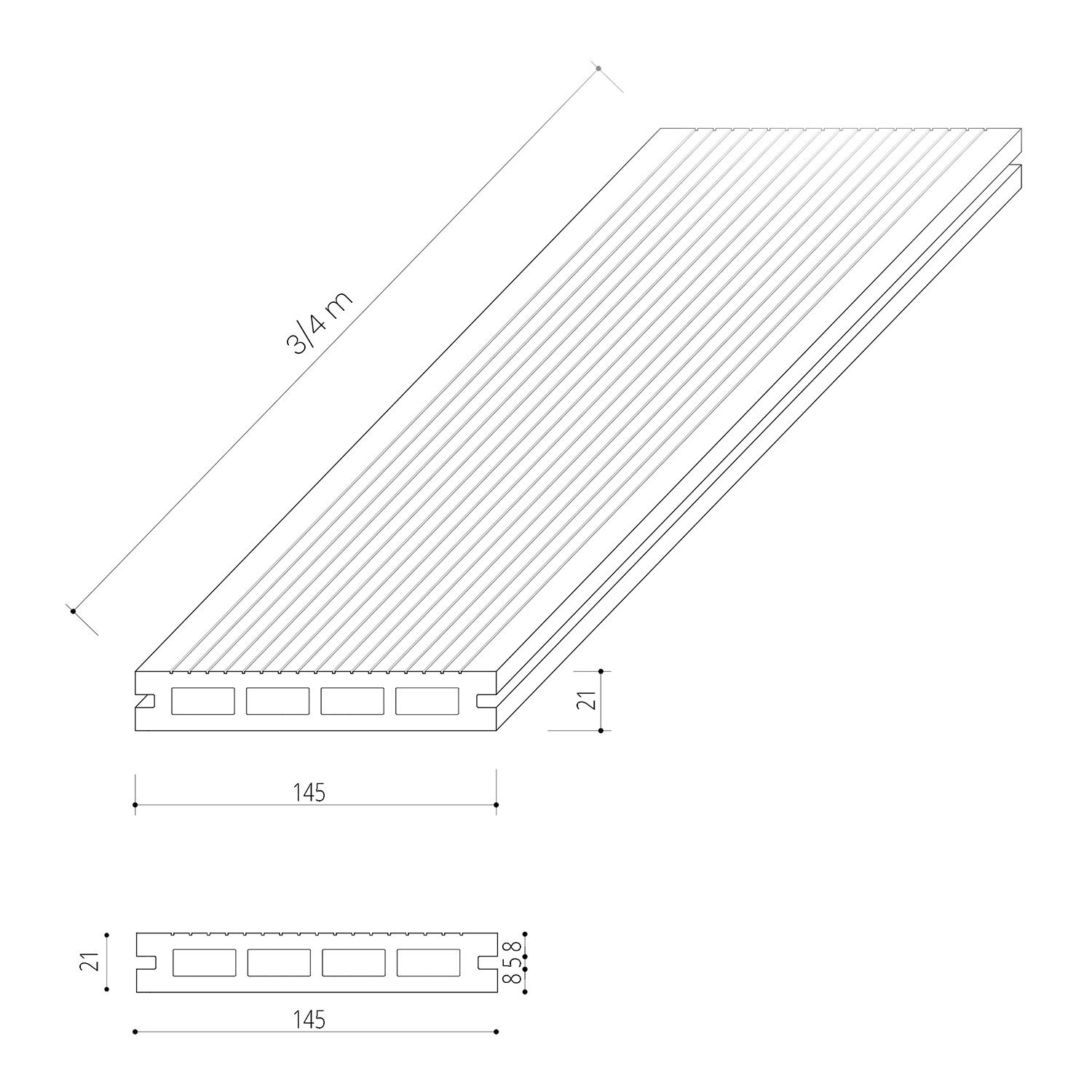 Kompozitinė terasinė lenta Timber Antikinis – 3 m Kompozitinė terasinė lenta Timber Antikinis – 3 m