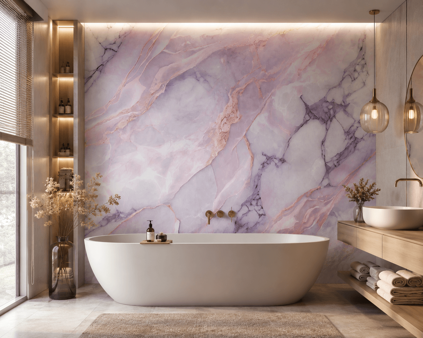 Sienų plokštė XXL Statuario Rožinis Blizgis 360 x 280 cm 3 mm – 3 vnt. rinkinys (ABC) Sienų plokštė XXL Statuario Rožinis Blizgis 360 x 280 cm 3 mm – 3 vnt. rinkinys (ABC)