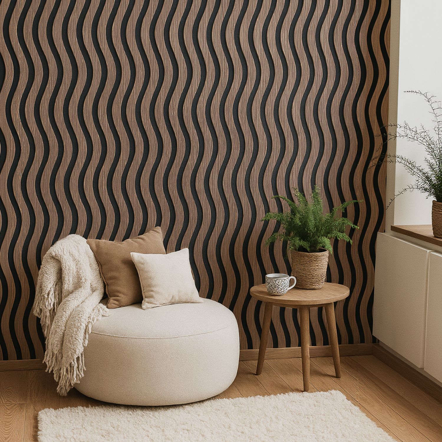 Lamele ścienne akustyczne na filcu S-Line Dąb Ciemny Fornir 2,1 x 30,5 cm – dł. 2,7 m Lamele ścienne akustyczne na filcu S-Line Dąb Ciemny Fornir 2,1 x 30,5 cm – dł. 2,7 m