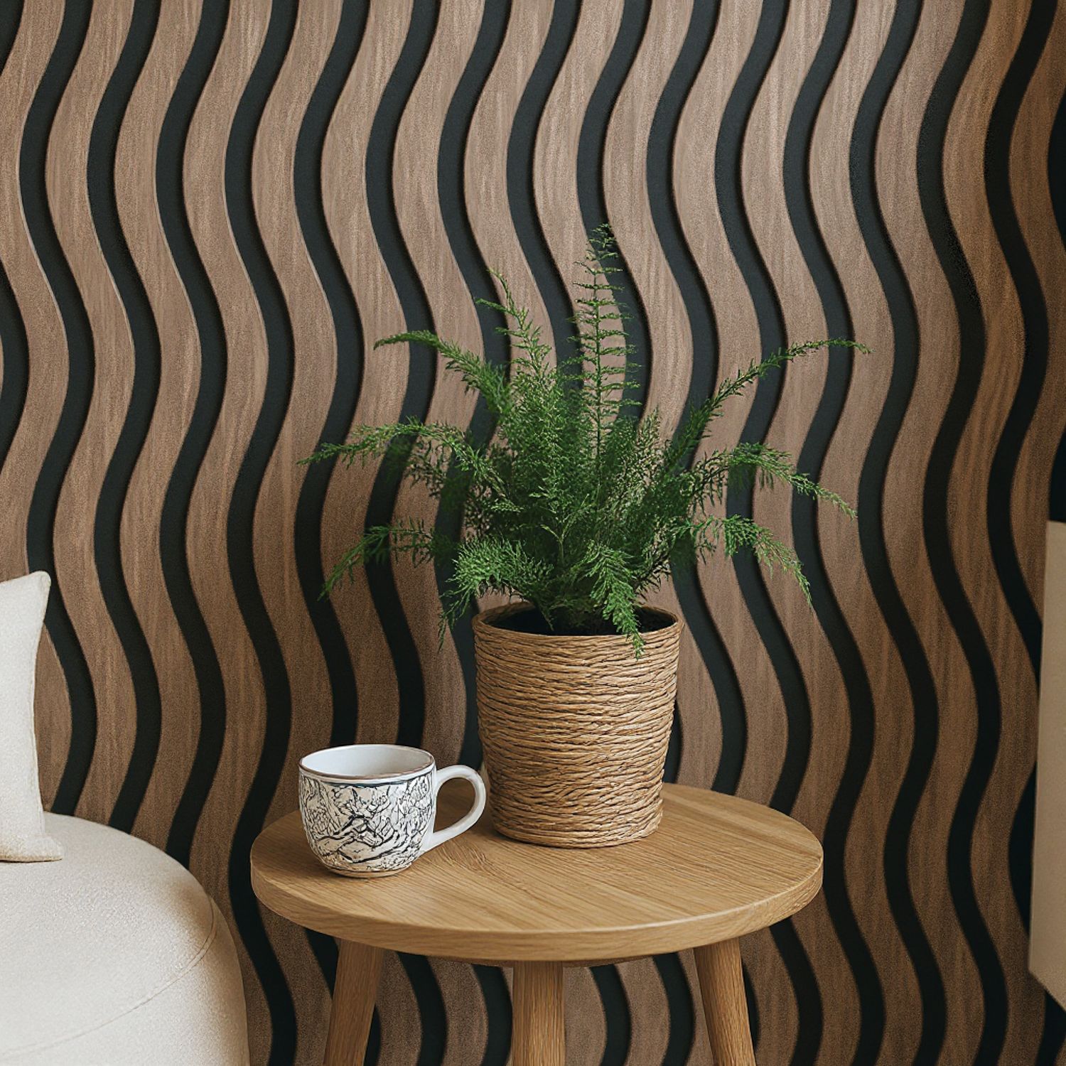 Lamele ścienne akustyczne na filcu S-Line Dąb Ciemny Fornir 2,1 x 30,5 cm – dł. 2,7 m Lamele ścienne akustyczne na filcu S-Line Dąb Ciemny Fornir 2,1 x 30,5 cm – dł. 2,7 m
