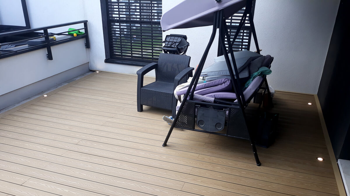 Balkonas iš 3D Medaus Teak kompozitinės terasinės lentos
