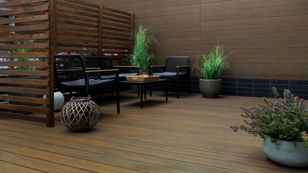 Terasa kotedže / kotedžo terasa, Premium Teak kompozitinė terasinė lenta