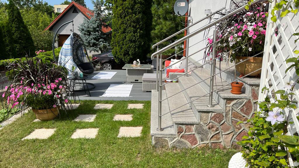 Terasos įrengimas iš 3D Pilkas kompozitinės terasinės lentos
