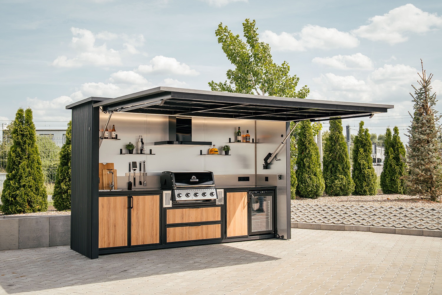 Lauko virtuvė iš kompozitinių lamelių Premium Silver Gray