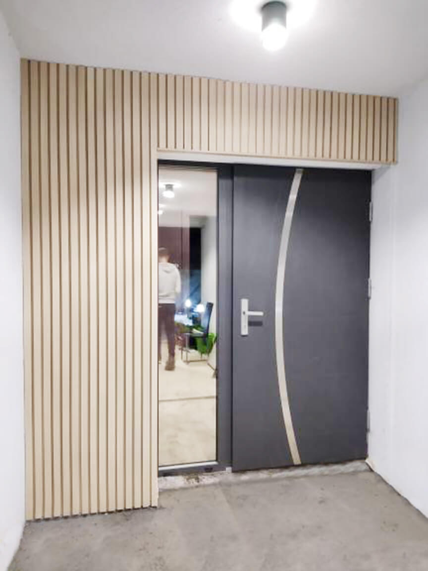 Lamelinis fasadas – fasado lamelės Premium Ecru