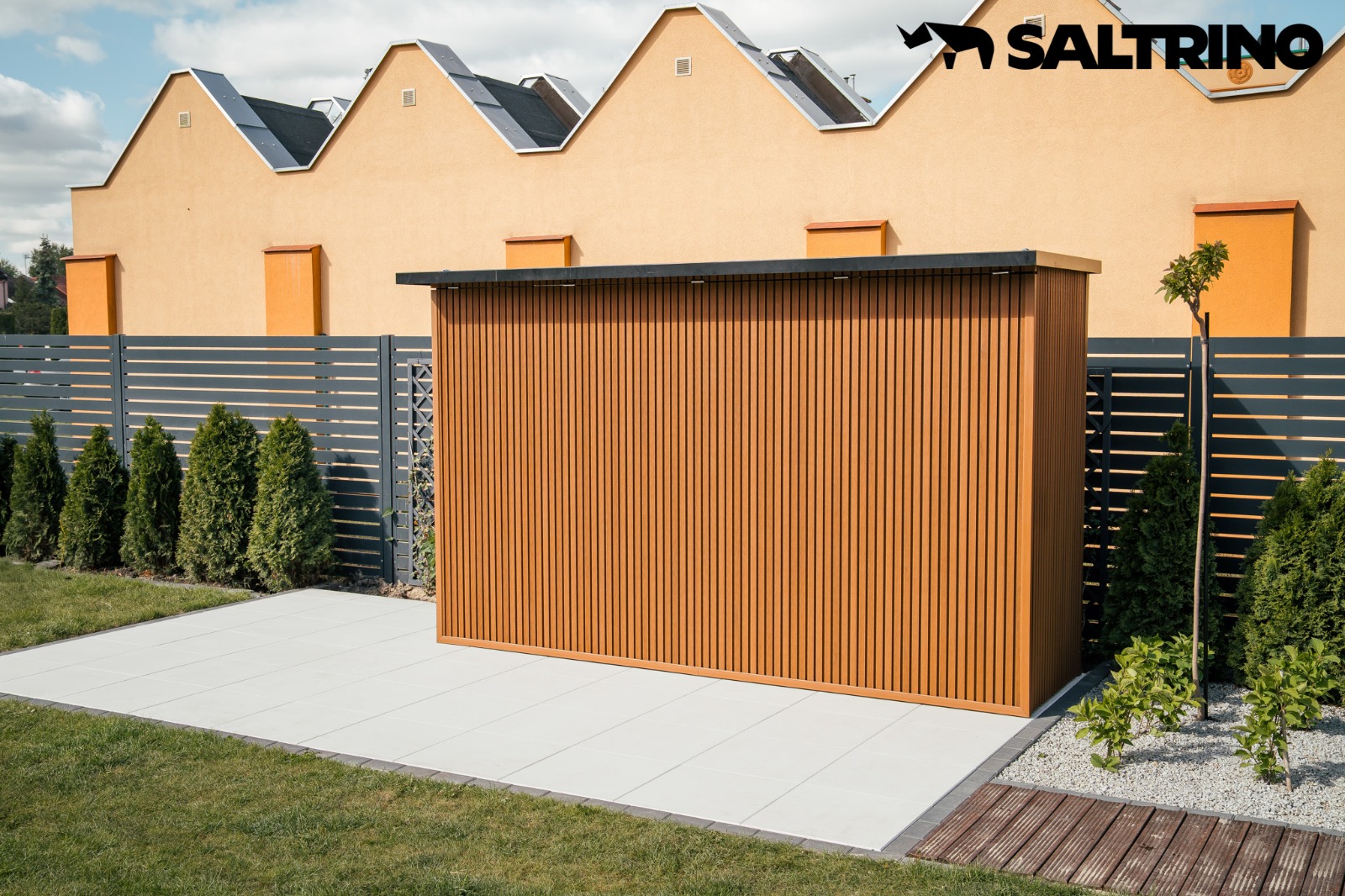 Moderni lauko virtuvė iš kompozitinių lamelių Premium Teak