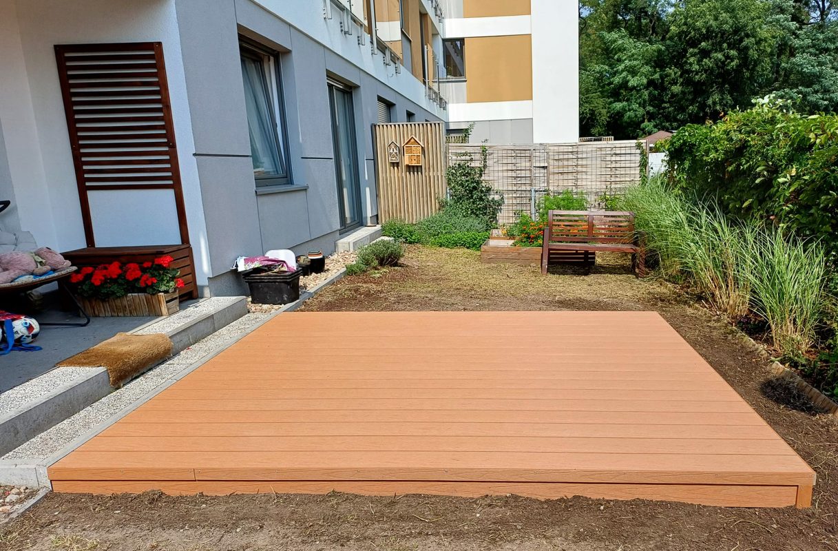 Maža terasa iš Premium Cotto kompozitinės terasinės lentos