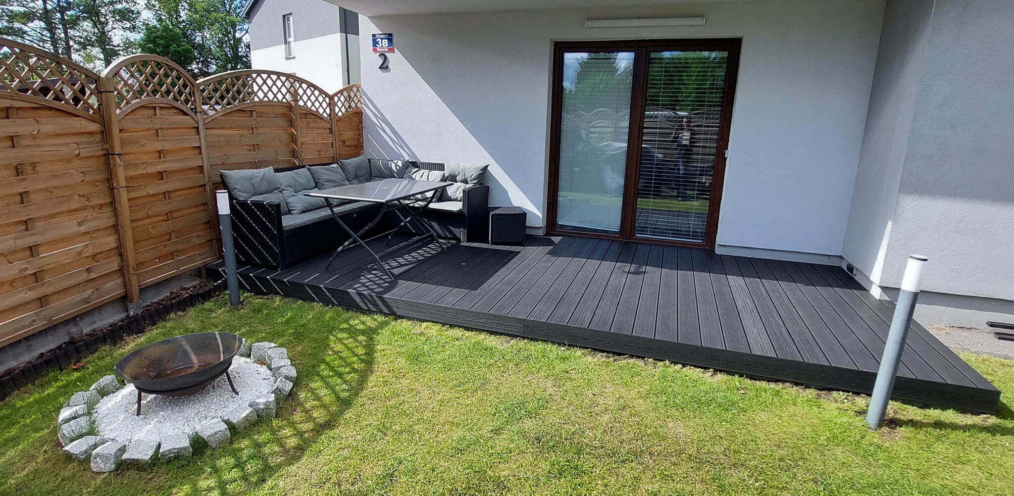 Terasa iš 3D Antracito kompozitinės terasinės lentos