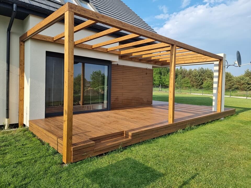 Terasa iš kompozitinės terasinės lentos Premium Teak